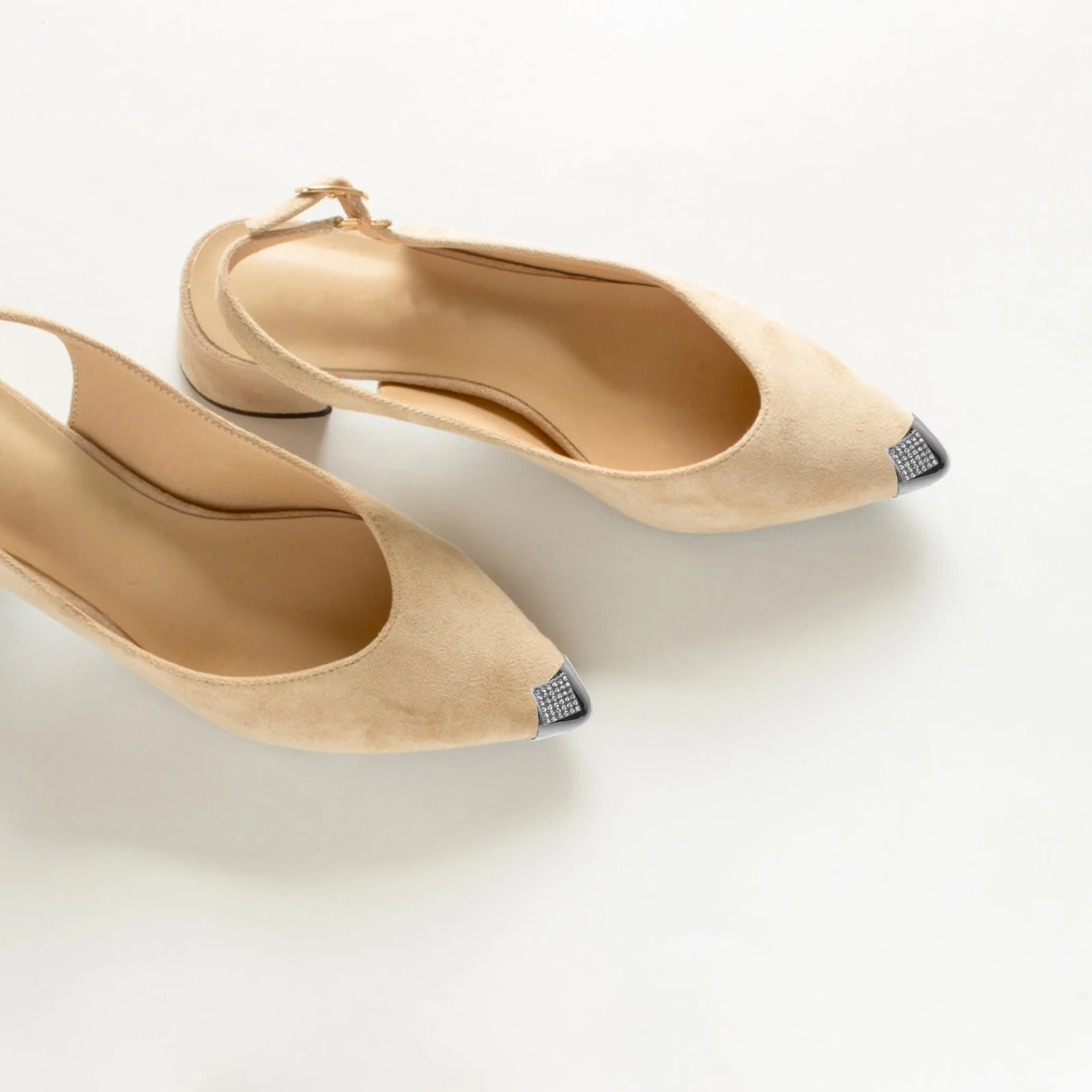 

1 Pair Metal Shoe Tip Protectors High Heels Invisible Toe Covers Anti-Scuff Design Pointed Shoes Heel Caps Reusable