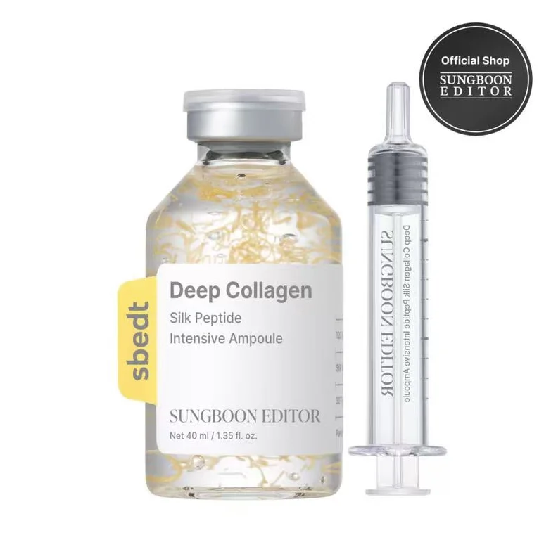 

SUNGBOON EDITOR 40 мл Sbedt Deep Collagen Silk Peptide Интенсивная ампула уменьшает морщины Восстанавливает поврежденную кожу Оригинальный уход за лицом