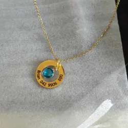 Customized Eternal Ring and Birthstone Personalised Name Necklace For Woman Stainless Steel Personalized Jewelry