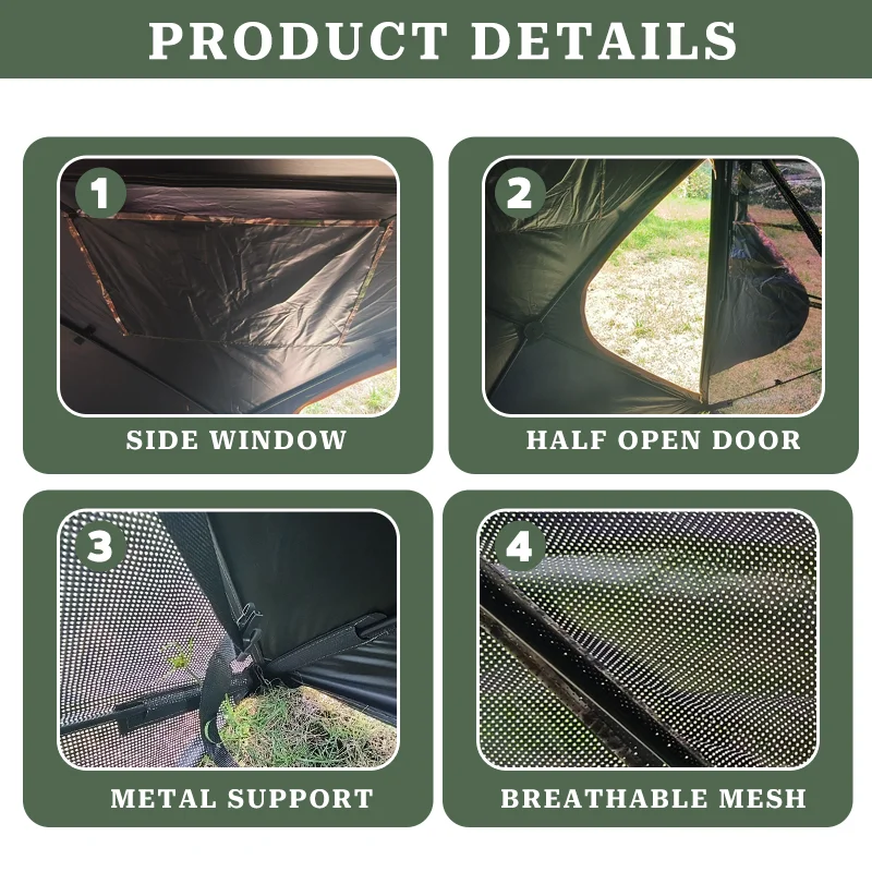 Camouflage Pop‑up Blind, Wide View Port for Nature Watchers, Lightweight Build, Portable Hideout for Backyard Woodland Supplies