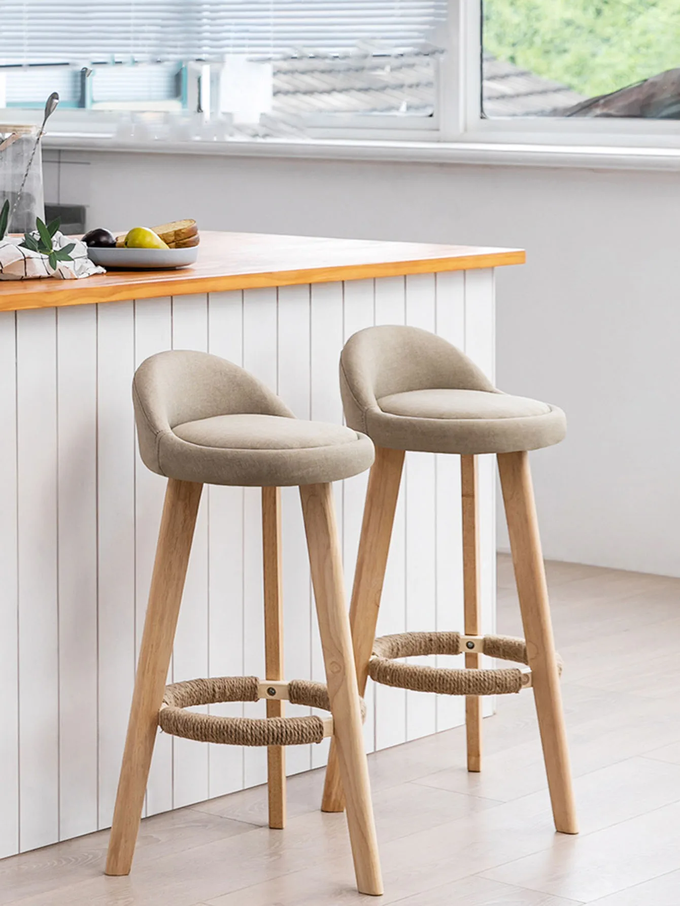 80/70/60cm Backrest Bar Chair Solid Wood Cashier Stool Front Desk Commercial Bar Counter Stool Chair for Kitchen Home Furniture