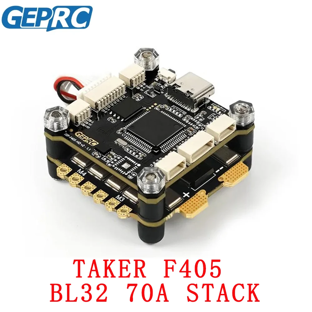 AeroPartsGEPRC TAKER F405 BL32 70A STACK Air Unit Direct Plug STM32F405 16M Black Box TAKER H70_96K 70A ESC Type-C USB 9V/5V Dua