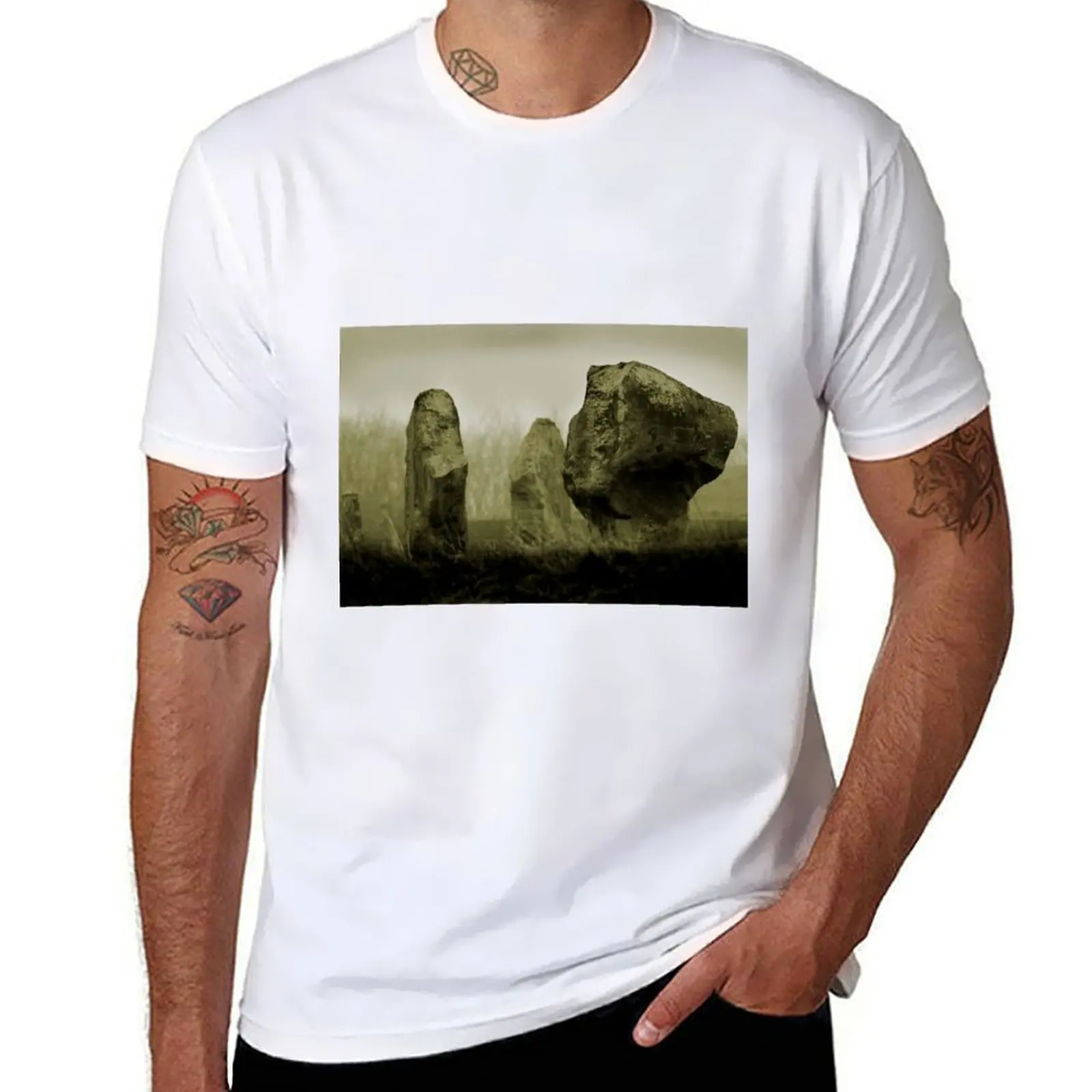 

Cold Morning at Avebury Henge T-Shirt man t shirts high quality luxury brand t shirt man luxury T-Shirt