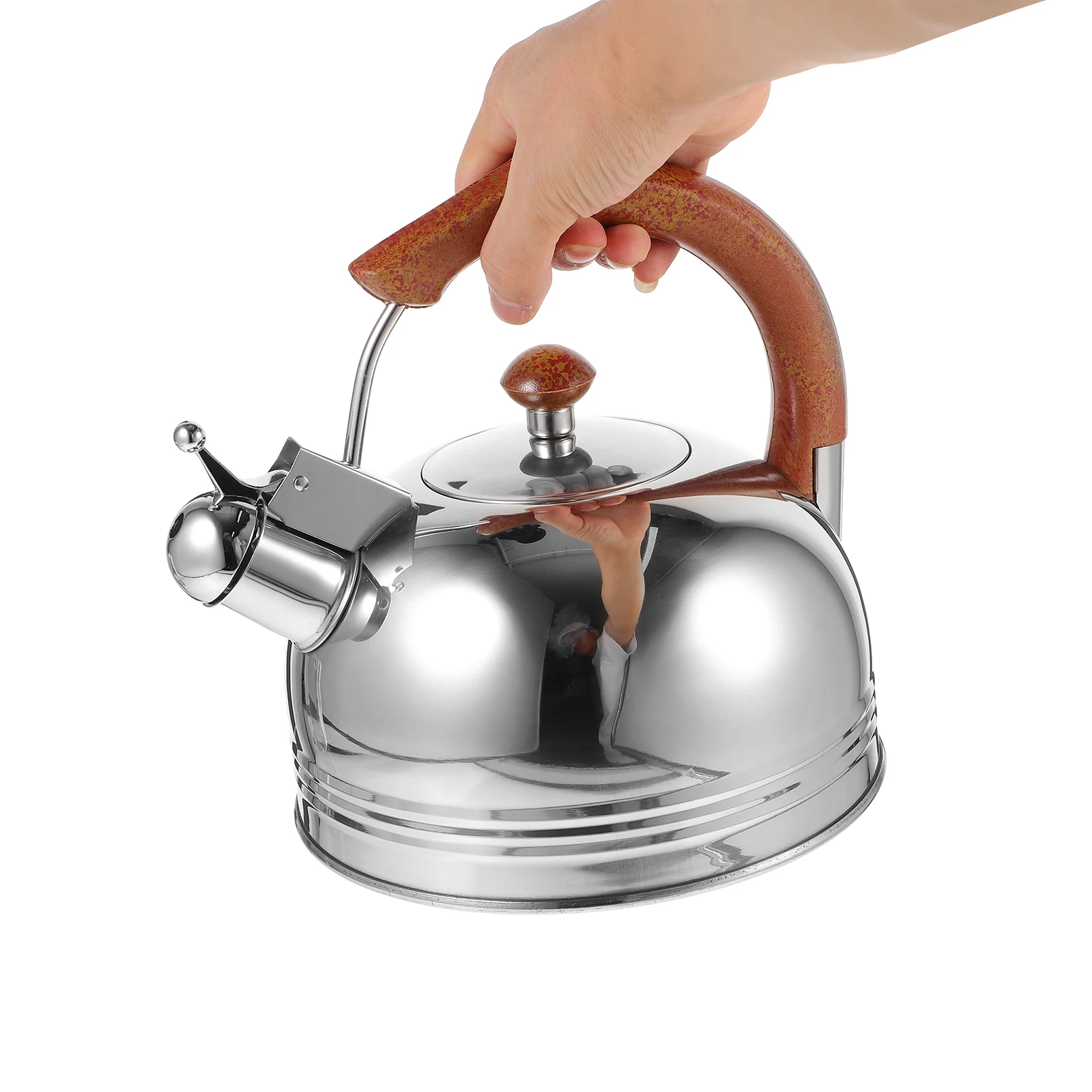 

Stainless Steel Whistling Stovetop Tea Hot Water Pot Easy-Clean Large Capacity Boiling Indicator For Home Restaurant