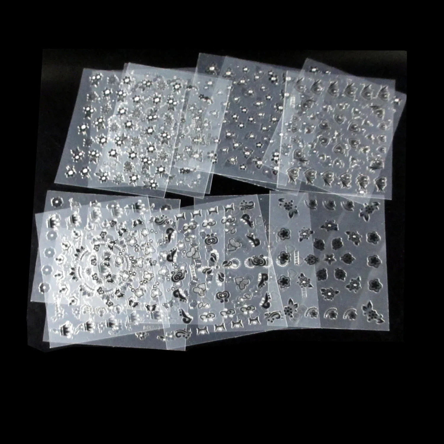 Nail Art Sticker Set 3D Bloem Nageldecoratie Willekeurig Patroon Zelfklevende Designer Decals Manicure Aupplies en Accessoires #