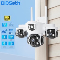 DIDseth 4G/WiFi 12MP Quad-Lens Security Camera 6K PTZ IP Camera AI Auto Tracking 360° Wide Angle Night Vision Waterproof CCTV