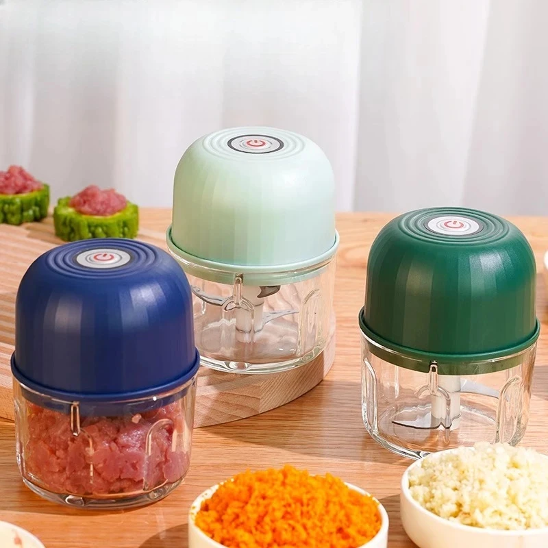 مطحنة ثوم USB، آلة طحن الثوم، خلاط لاسلكي، مفرمة خضروات وفلفل حار سعة 260 مل، مفرمة لحم محمولة للمطبخ