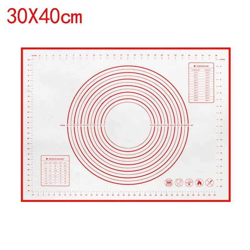 Grote Kneden Deeg Mat Siliconen Placemats Pad Vel Bakmat Pizza Cake Deeg Maker NonStick Gebak Rolling Pad Bakvormen