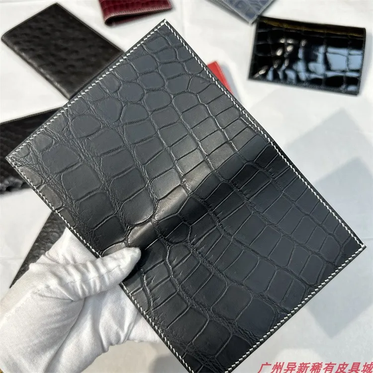 2024 New Luxury Handmade Crocodile Leather Passport Clip Travel Multi Functional Portable Document Bag Business Card Bag 45