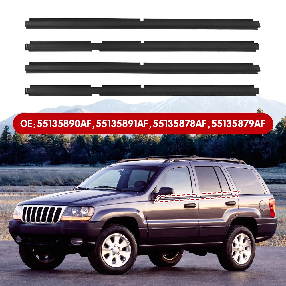 Car Door Window Glass Waterproof Sealing Strip For Grand Cherokee II WJ WG 1998-2005 55135890AF 55135891AF 55135878AF 55135879AF