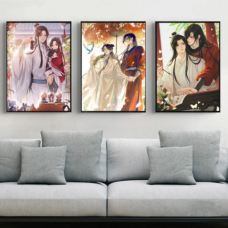 BL Anime Tian Guan Ci Fu Heaven Official's Blessing Hua Cheng Xie Lian Poster Wall Art Pictures Canvas Painting Room Home Decor