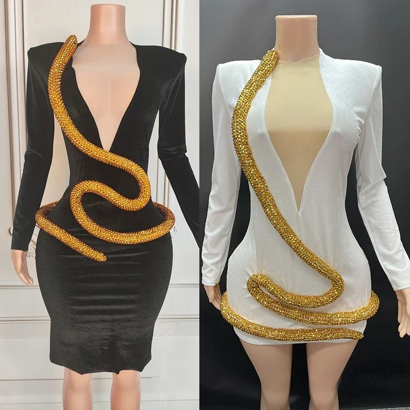 

Women Celebrate Evening Dresses Long Sleeves Festival Outfit Nightclub Bar Dj Ds Party Stage Gogo Costume