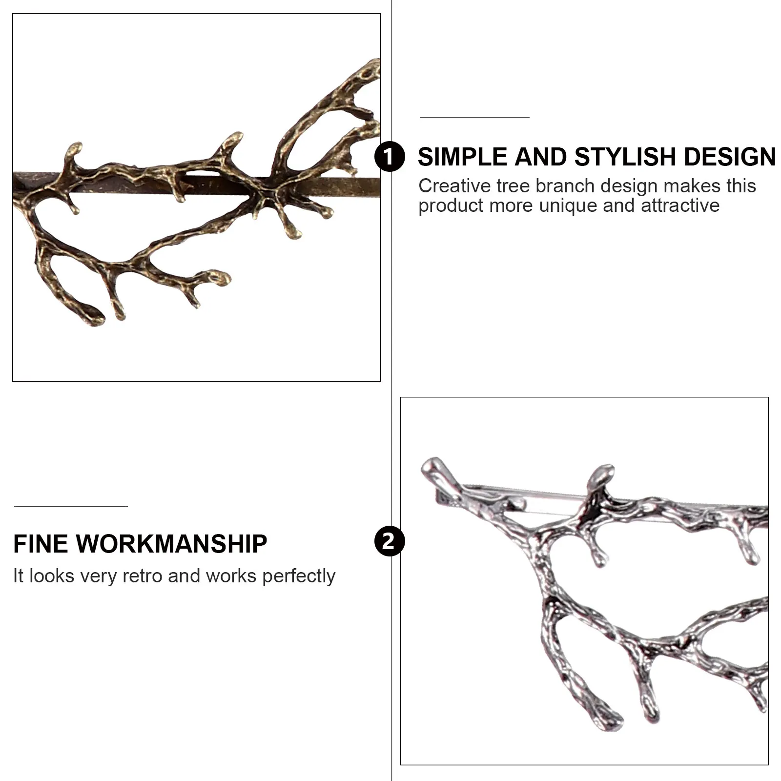 

10 Pcs Antler Branch Hairpin Crystal Accessories Girls Fashion Hair Clips Bride Hairstyle Decorative Unique Tree Design Hairpins