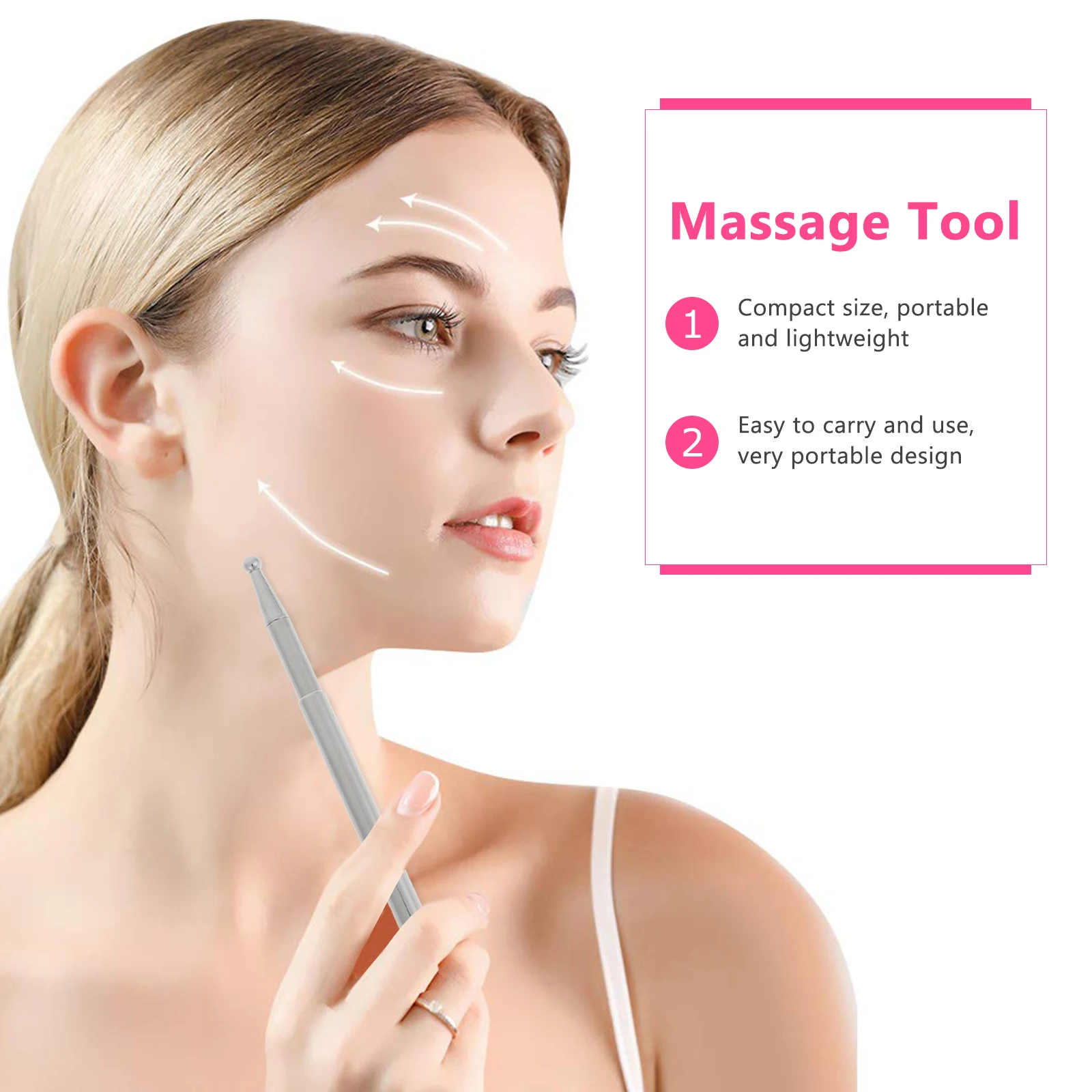 

1 set Stainless Steel Acupoint Massage Stick Manual Massaging Tool for Back Face Hand Neck Shoulders Legs Feet Portable Design