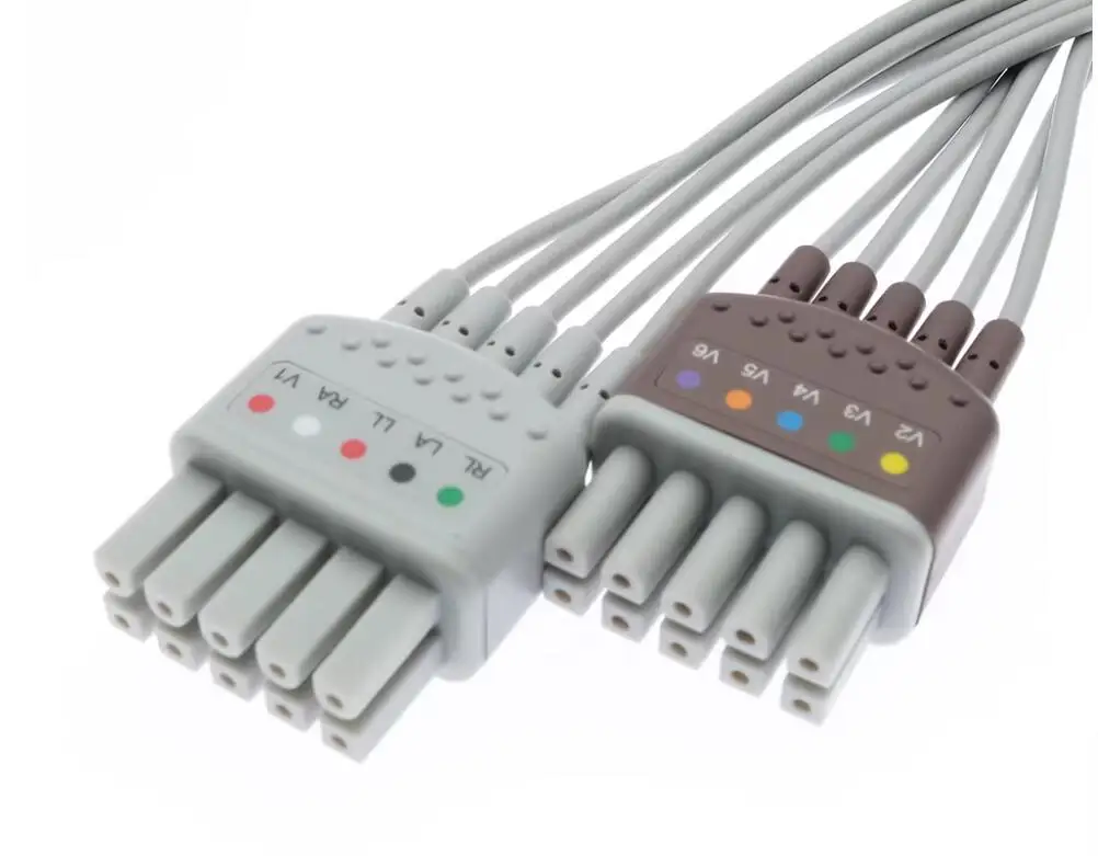 The ten conductor split of the ECG lead is suitable for the Mindray MXC019 ECG monitor and electrocardiograph machine