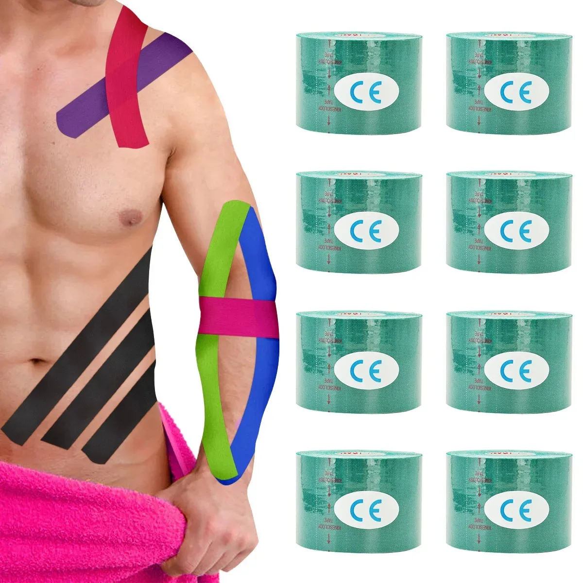 Sports waterproof sports tape stickers, muscle patches, muscle recovery protective tape, pain relieving tennis gym