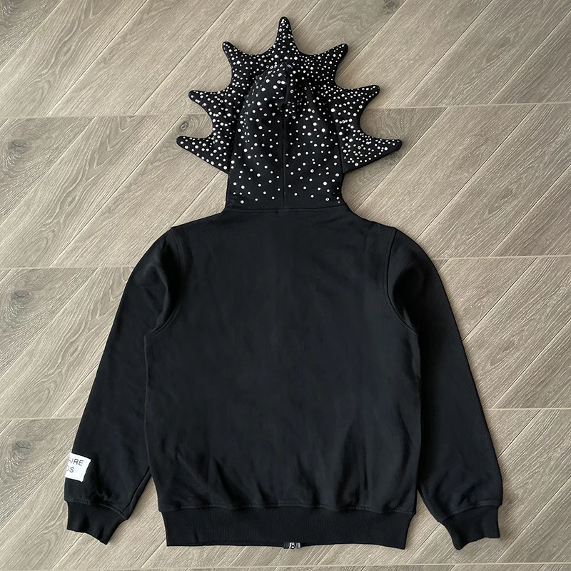 New Glo Gang Embroidered Hooded Hip Hop Sweatshirt Streetwear Zip Up Jacket Men's Women's Clothing
