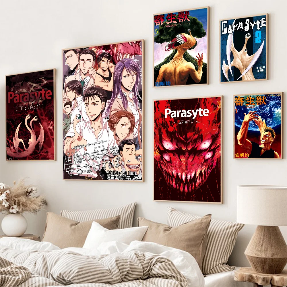 Anime Parasyte The Maxim Movie Sticky Posters Fancy Wall Sticker For Living Room Bar Decoration Vintage Decorative Painting