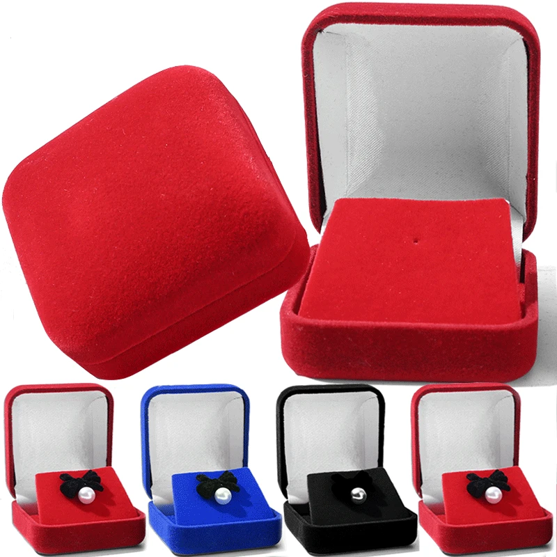 New Engagement Velvet Earring Ring Box Organizer For Valentine Day Gift Wedding Ring Display Holder Showcase Jewelry Packaging