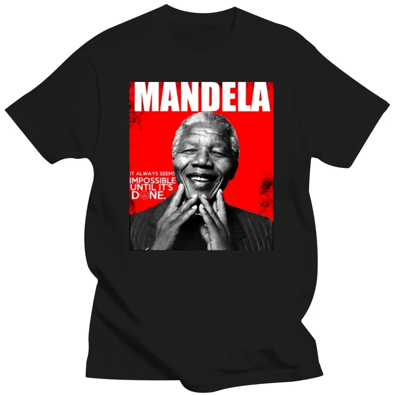 Oversized Nelson Mandela Impossible Until It's Done Mens Tshirt Mens Graphic Oversized Anime Tshirt Men Cotton Round Neck Tshirt