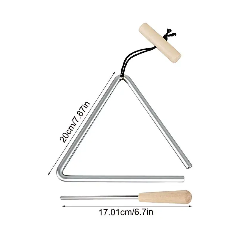 Strumento a triangolo musicale strumento a mano musicale in acciaio campana a percussione a triangolo in acciaio con percussioni per l\'educazione al