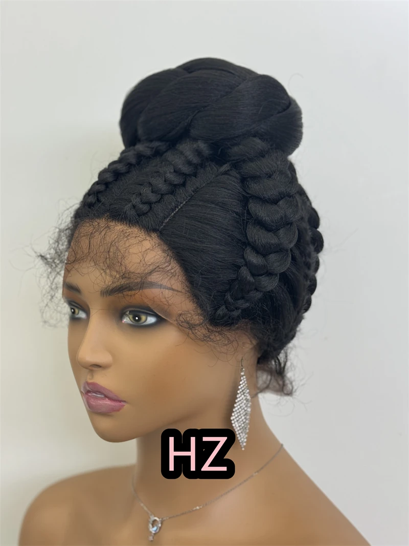 1B Новое поступление, плетеные парики, парик с приподнятой булочкой, синтетический парик шнурка, конурок с детскими африканскими американскими женщинами, кружевные плетеные парики