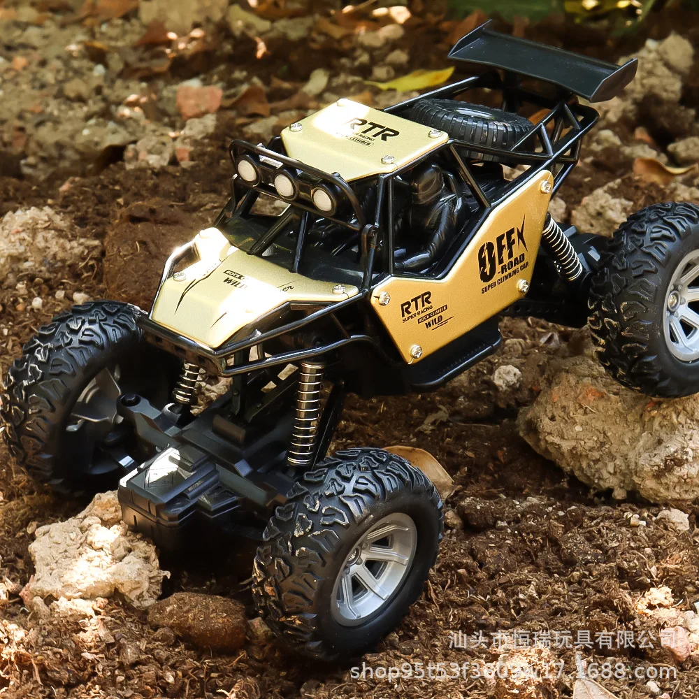 Alloy climbing remote control car drift off-road vehicle two-wheel drive climbing remote control car charging toy car