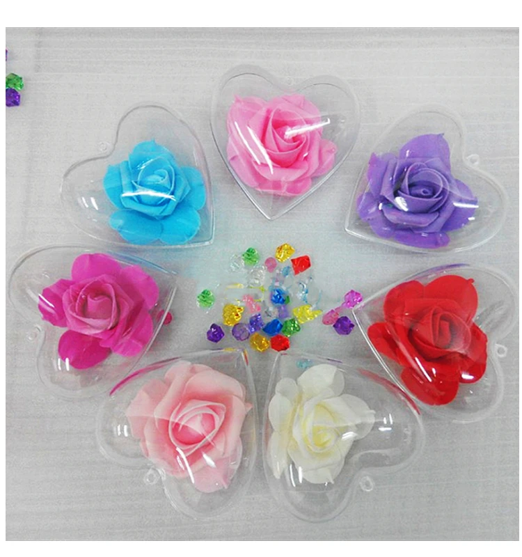

10 pcs of transparent heart-shaped pendant ornaments, Valentine's Day festival decoration, openable boxes