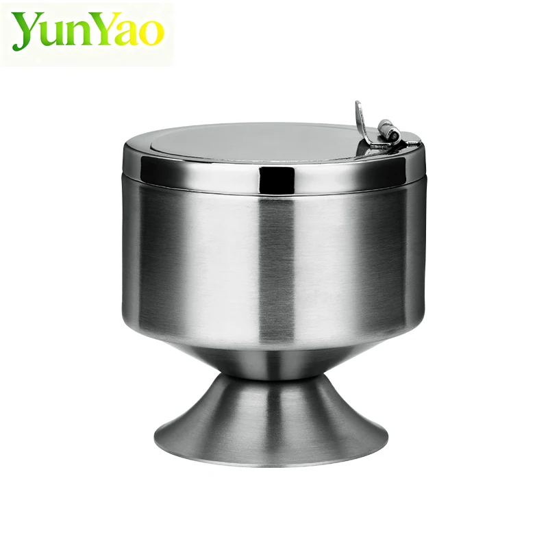 

Герметичная пепельница в форме бочки с крышкой, из нержавеющей стали, защищающая от запаха, для бара, дома, улицы, современный дизайн