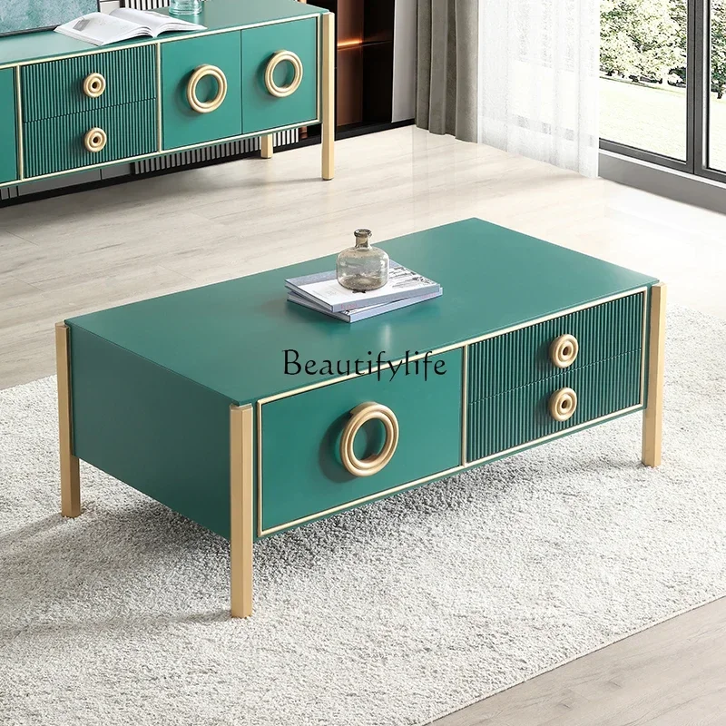 yj21 American light luxury solid wood TV cabinet modern simple Nordic small apartment living room locker