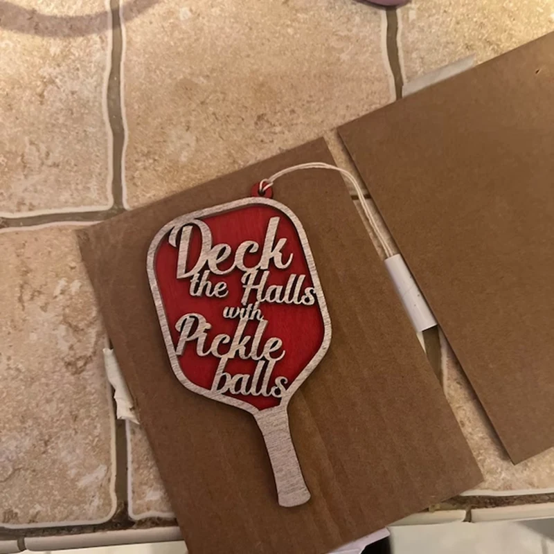 1 PCS Deck The Halls With Pickleballs Ornament Wooden Special And Unique Gift For Christmas, Perfect Gift For Pickleball Lovers