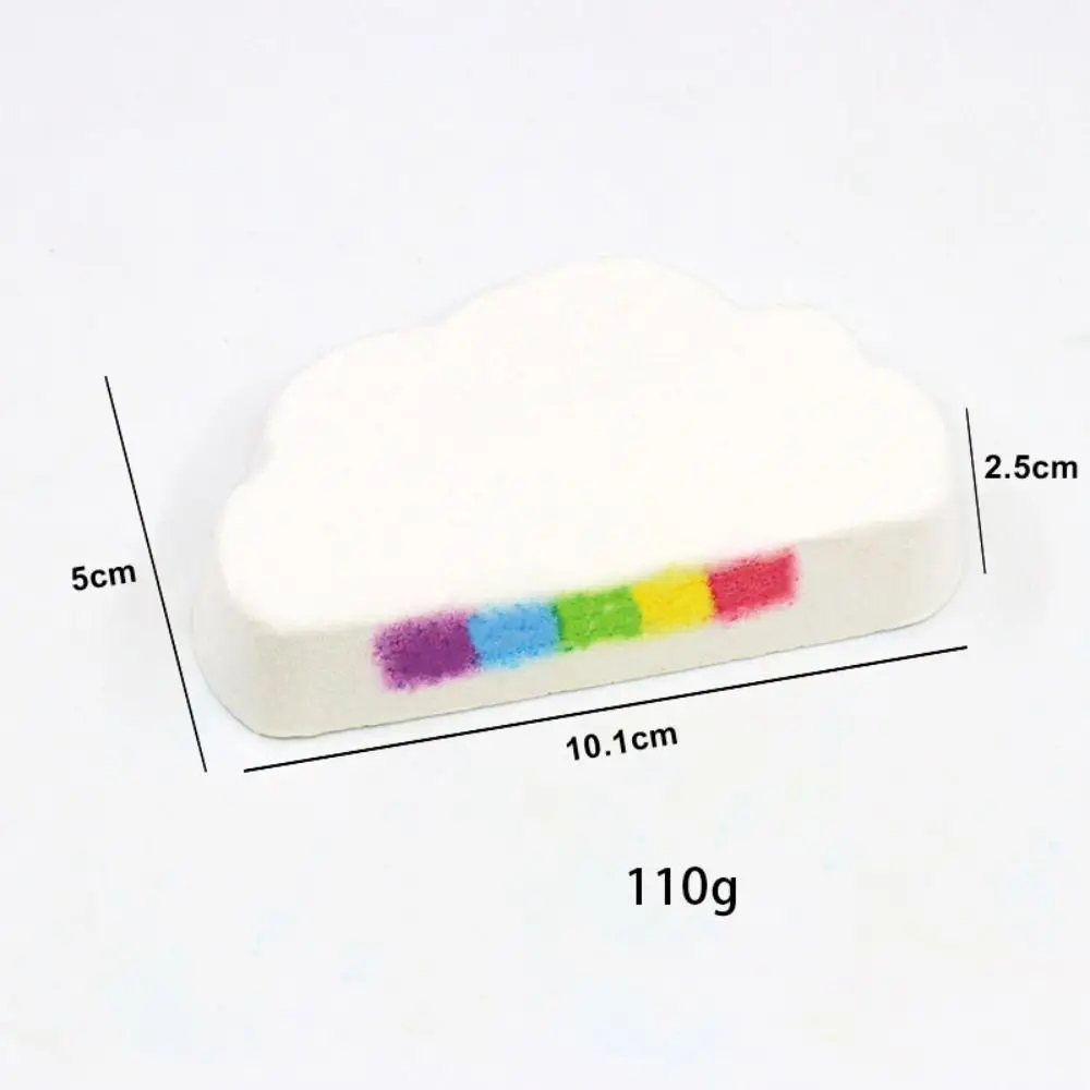 Bombe de bain nuage arc-en-ciel, brosse de massage, utile, exexpansive, hydratante, colorée, boule de sel de mer, naturelle, faite à la main, pour peau sèche