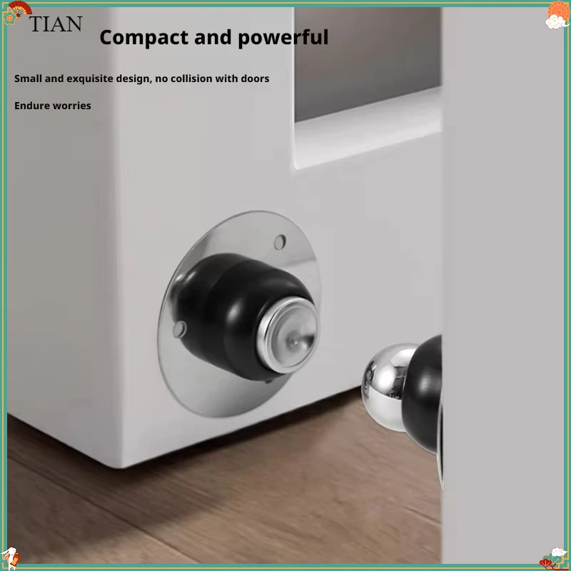 Ultra-Short Mini Magnetic Door Stop-No Drill Stainless Steel for Low/Short Doors Bathroom Toilet Doors Nail-free Doorstop