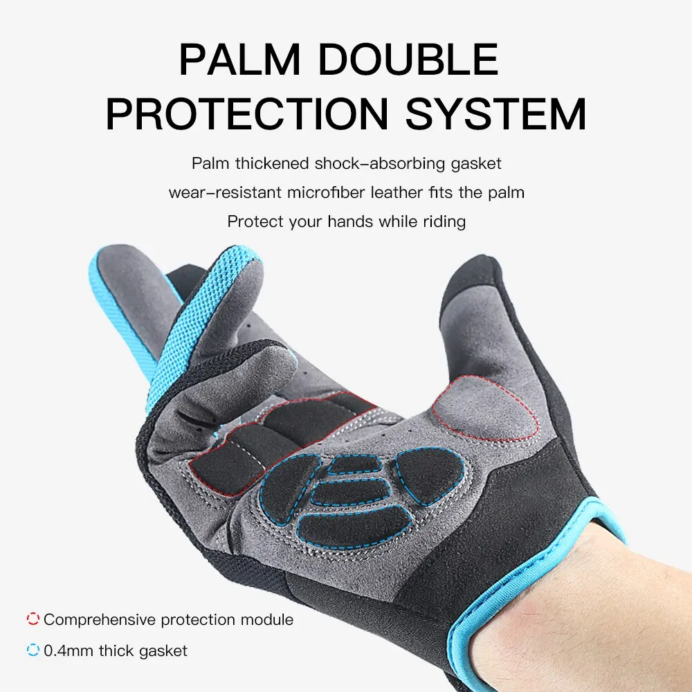 Outdoor MTB Cycling Gloves Full Finger Touchscreen Breathable Anti-sweat Shockproof Motorcycle Gloves Men Hiking Mountaineering