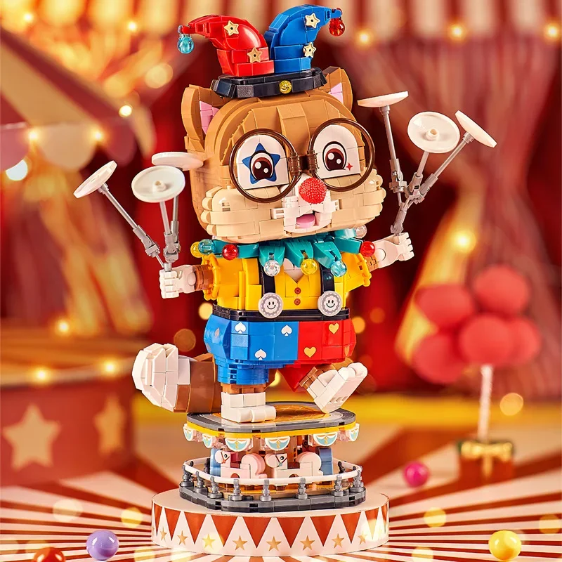 LOZ Small Particle Puzzle Building Blocks Acrobatic Clown Squirrel Model Toy Doll Decoration Boy Desktop Ornament Birthday Gifts