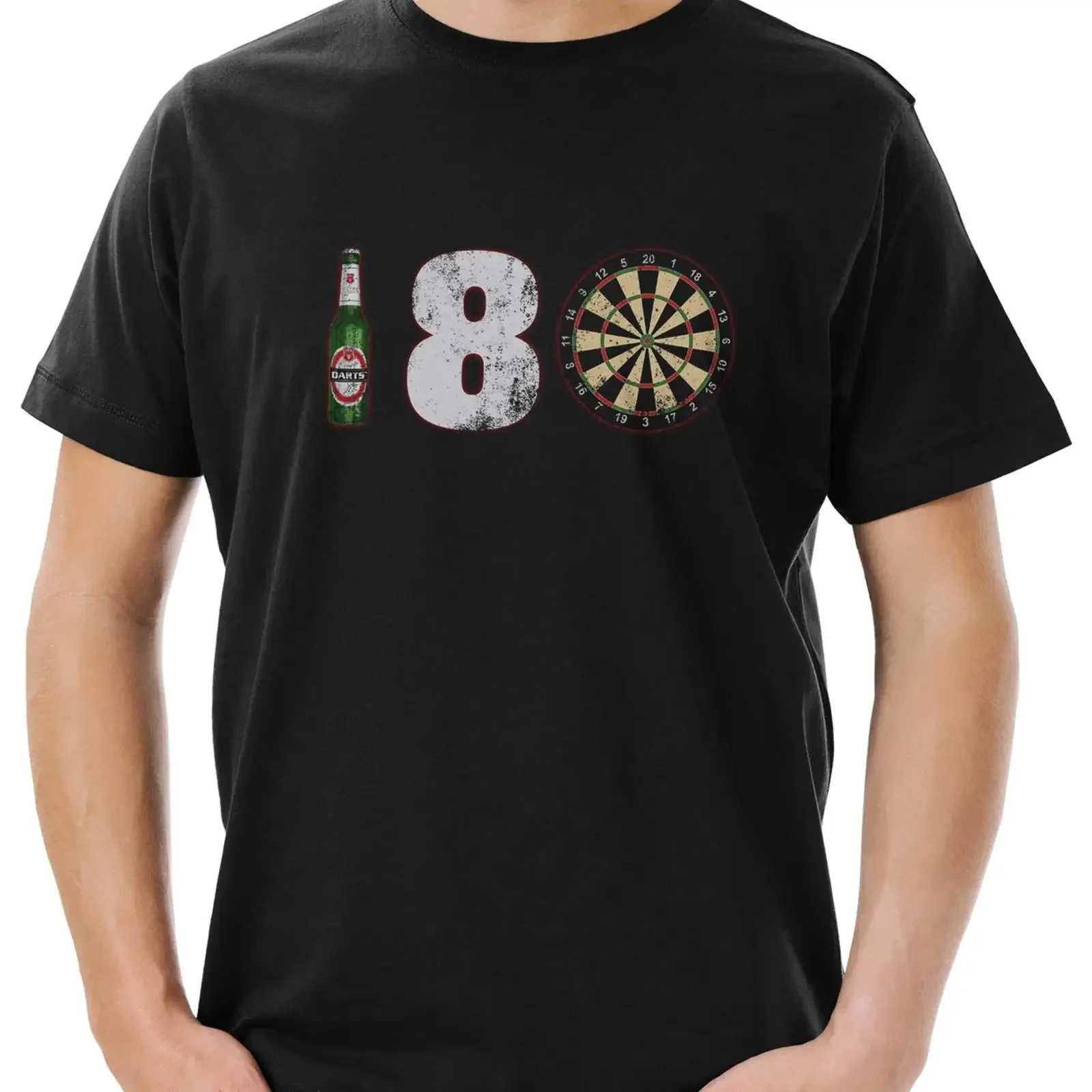 180 Darts Herren T Shirt Arrows Dart Target Zielscheibe Pfeile Profi Sport vintage Washed Breathable streetwear Slightly Unisex