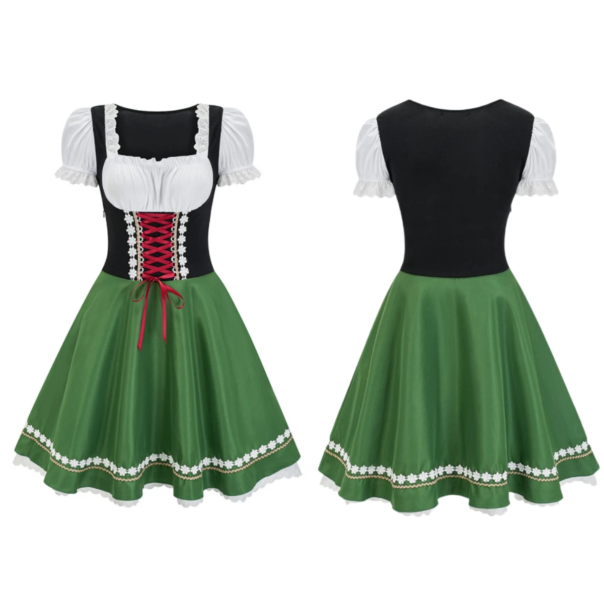 

Women Oktoberfest Maid Cosplay Costumes German Traditional Festival Strapless Splicing Dress Beer Party Girl Maid Cosplay Dress