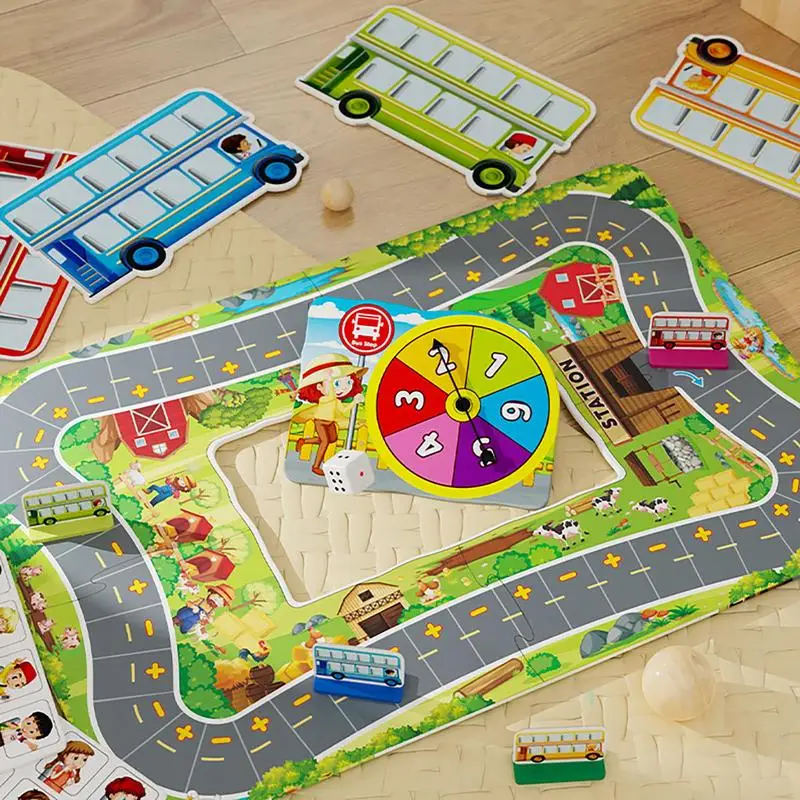 Jeu de Puzzle de Table avec Arrêt de Bus, Jouet d'Éveil pour Enfant, Addition et Soustraction, Enseignante, Fille