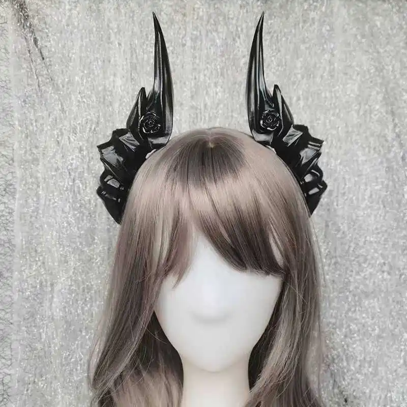 New Lolita Headpiece Magic Horn Devil Prop Hairpins Halloween Lolita Cosplay Costume Accessories Performance Custom Made