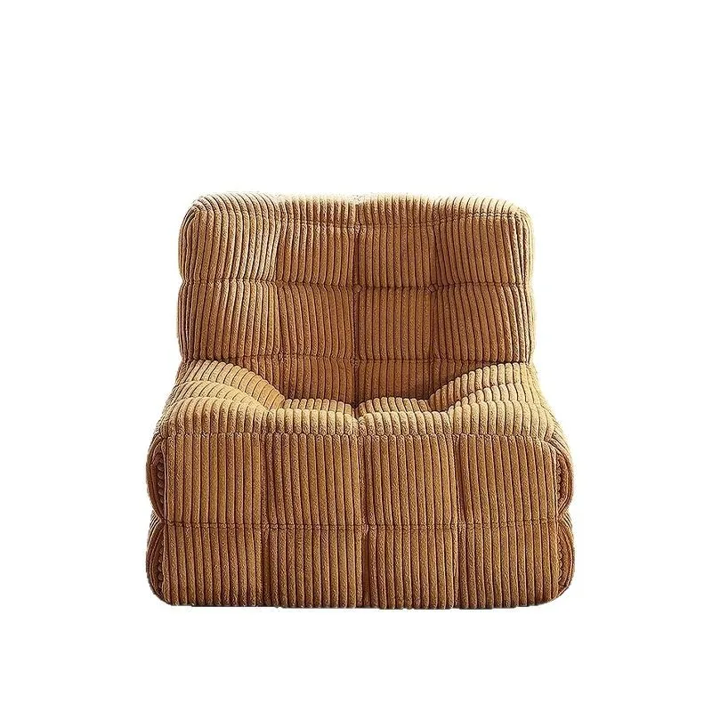 

French retro waffle fabric single sofa antique living room lazy leisure sofa