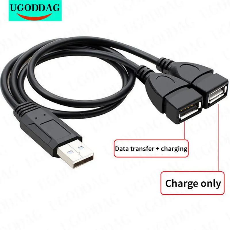 2 In 1 Usb2.0 Extension Cable Male To Female USB Data Cable Charging Cable for Hard Disk Network Card Connection