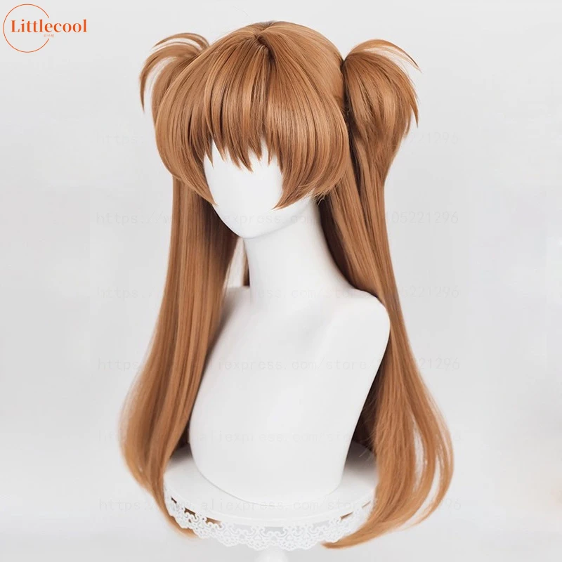 High Quality EVA Asuka Langley Soryu Cosplay Wig 68cm Orange Brown Heat Resistant Hair With Detachable Ponytails Anime Wigs view 4