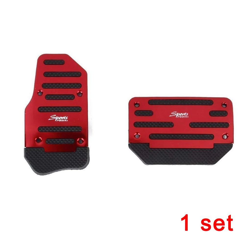 

1Set Car Adjust Car Foot Rest Accelerator Brake Treadle Red Non-Slip Automatic Brake Foot Pedal Pad Cover Universal Accessories