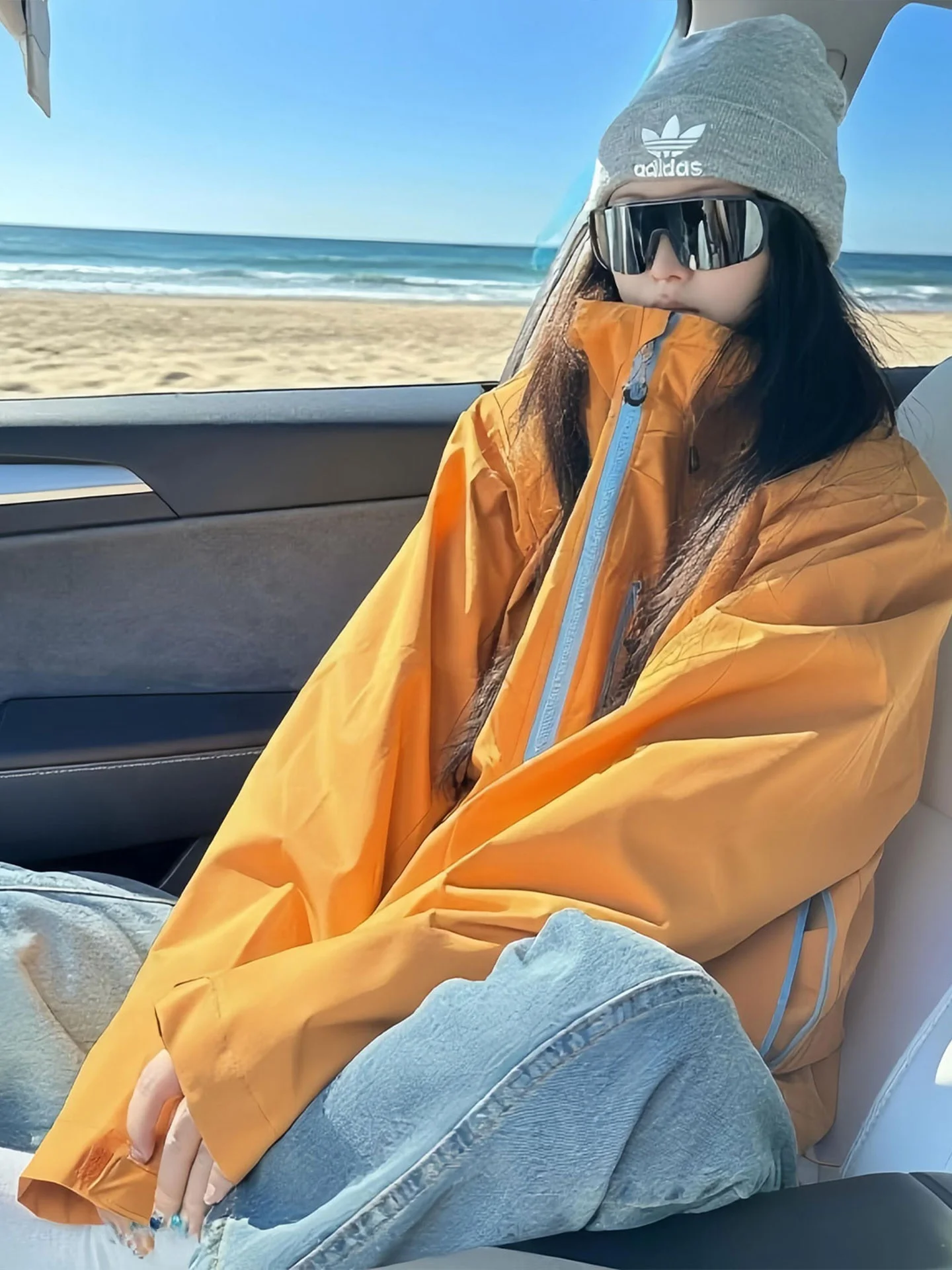 Jaqueta Feminina Leve para Exterior, à Prova de Vento, Impermeável, com Proteção Solar, Capuz, Fechamento com Zíper, Manga Longa Regular, Manga Longa Especial, Pura...