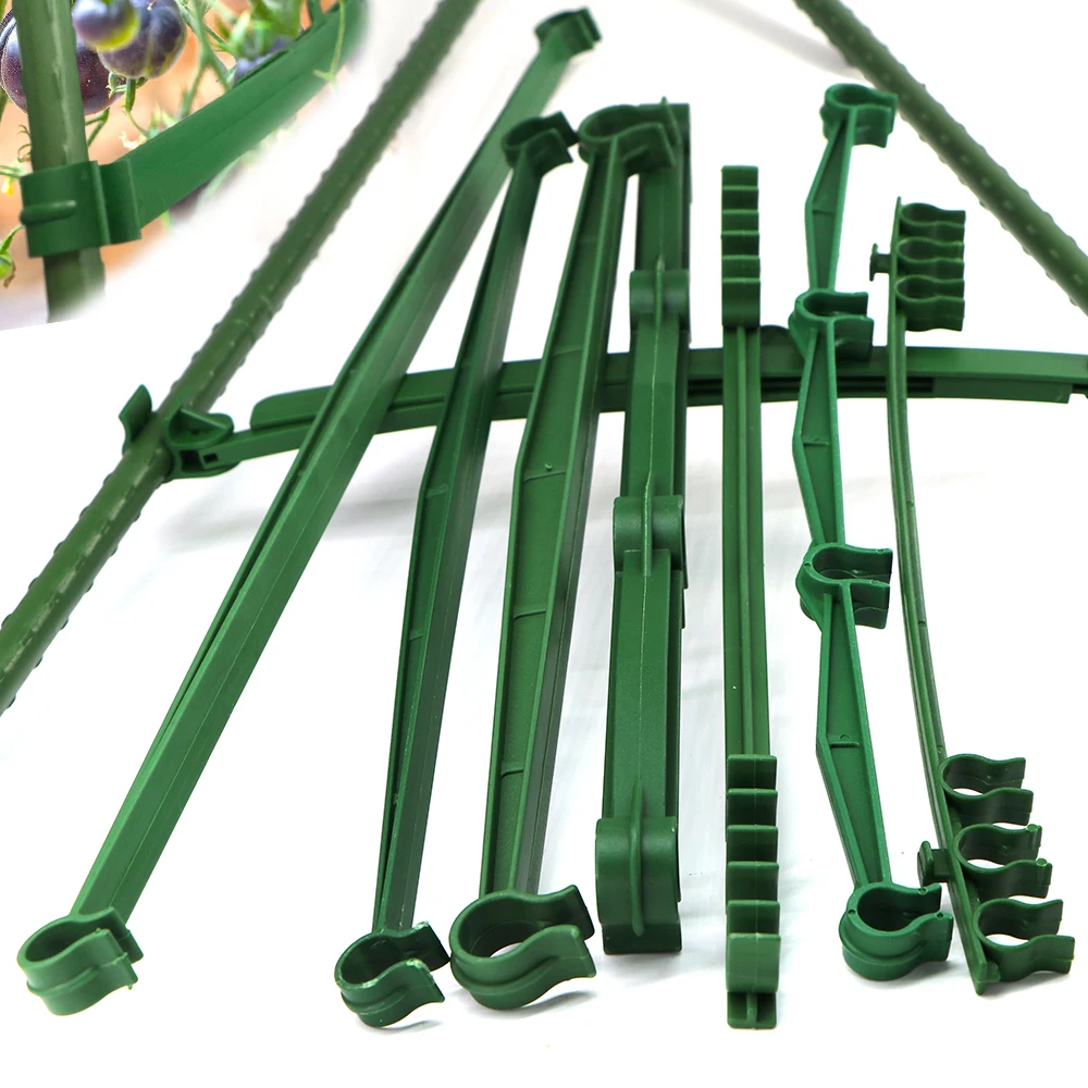 10pcs 8/11/16mm DIY Adjustable Connection Rod Arm Plastic Plant Stake Trellis Connector Garden Pillar Fixed Houseplants Support