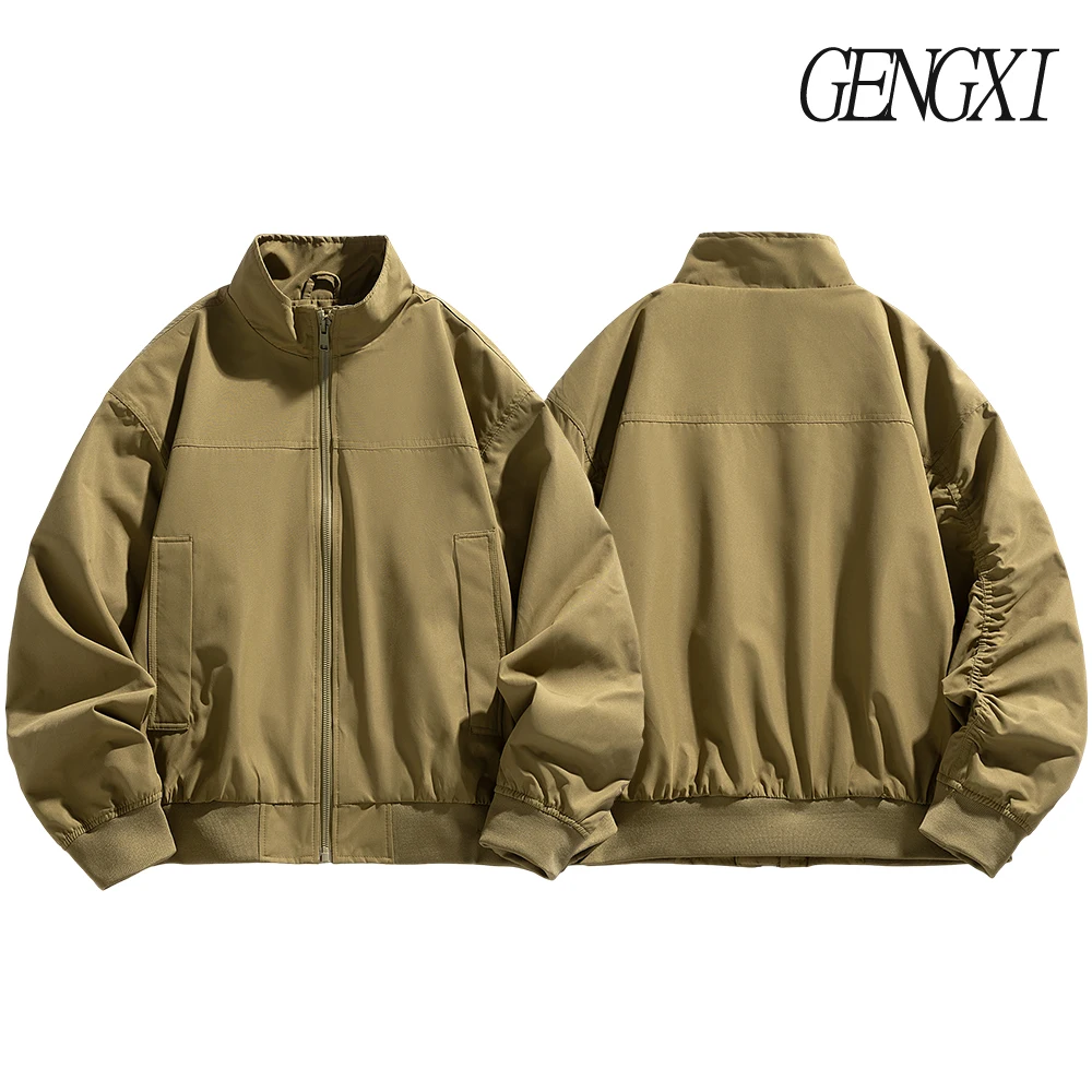 American Vintage Basic Workwear Pilot Jacket Men's Windproof Waterproof Tactical Military Coat CleanFit Stand Collar Trench Coat