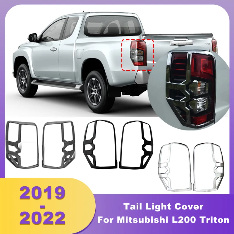 ABS Chrome Tail Light Cover Taillights For Mitsubishi L200 Triton 2019 2020 2021 2022 Double Cabin Strada Rear Tail Lamp Hoods