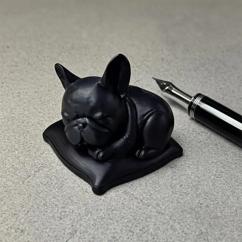 3D Printed Bulldog Figurine, Cute Sleeping Dog Statue, Collectible Animal Ornaments for Car, Office Desk Decor