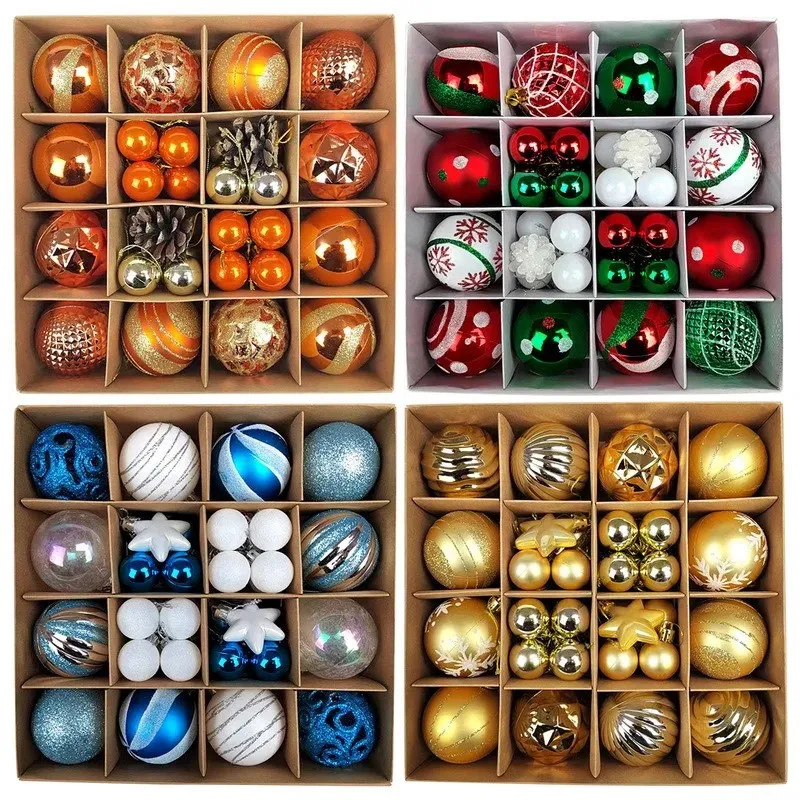 44Pcs 3/6CM Merry Christmas Decoration Ball Christmas Tree Topper Pendant for Home Decor New Year 2026 Navidad Gifts Supplies