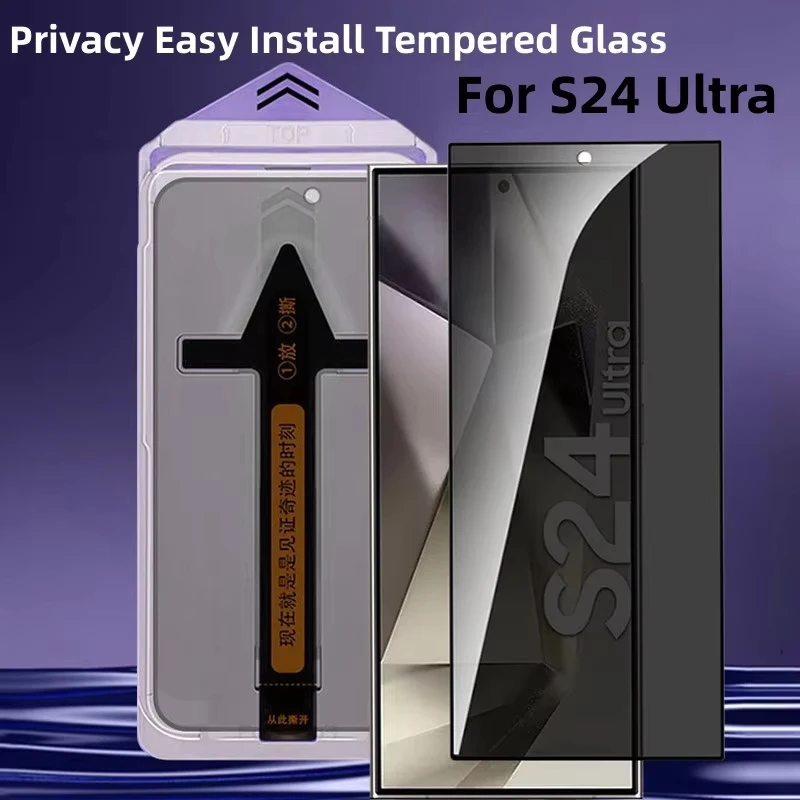 

Dust Free Installation Privacy Screen Protector For Samsung S25 S24 Ultra S23 Plus S22 S21 S20 FE A55 A54 A53 A33 A35 A15 Glass